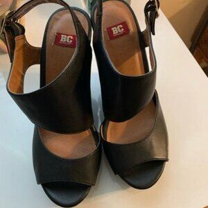 BC footwear black wedges